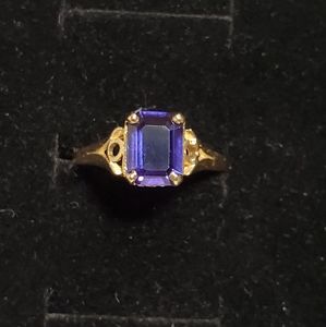 Antique Solid 14K Gold Amethyst Ring